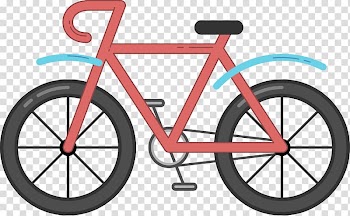 Bicycle pedal Bicycle wheel Bicycle tire Bicycle frame, Red cartoon bike transparent background PNG clipart
