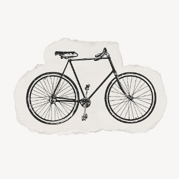 Bicycle ripped paper clipart, vintage | Free Vector Illustration - rawpixel