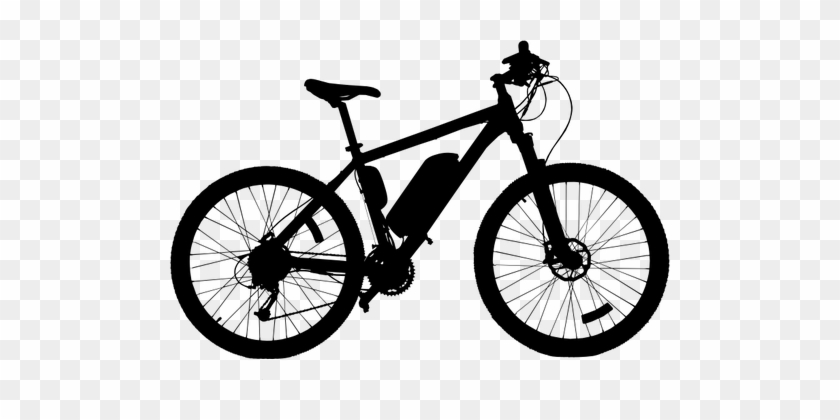 Bicycle Silhouette Clip Art - Sepeda Gunung Vektor