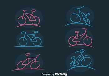 Bicycle Sketch Icons Vector