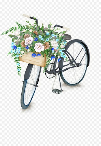 Bicycle Watercolor painting Flower Stock photography Illustration - HD literary retro flower filled bike 