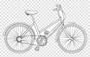 Bicycle Wheels Bicycle Frames Black and white Drawing, Bicycle transparent background PNG clipart