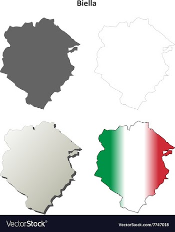 Biella blank detailed outline map set vector image