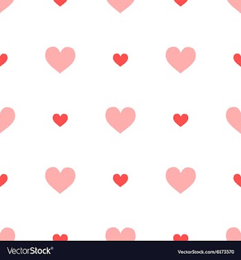  					Big ang small pink hearts on white seamless vector image														