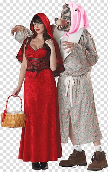 Big Bad Wolf Gray wolf Costume Little Red Riding Hood Fairy tale, little red riding hood transparent background PNG clipart