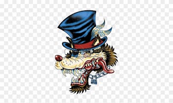 Big Bad Wolf - Hip Cool Wild Lone Wolf Top Hat Tattoo Wolfman Chain