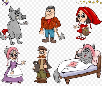 Big Bad Wolf Little Red Riding Hood Fairy tale Illustration - Vector Little Red Riding Hood and the Wolf 