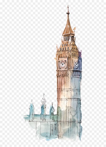 Big Ben - Big Ben watercolor illustration 