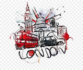 Big Ben Cartoon Illustration - London watercolor 
