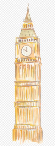 Big Ben Watercolor painting - Watercolor painted London Big Ben 