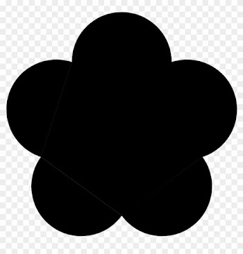 Big Black Five Petal Flower Png Clip Arts - 5 Petal Flower Silhouette