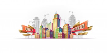 Big city buildings on the background of buildings under construction Free Vector
