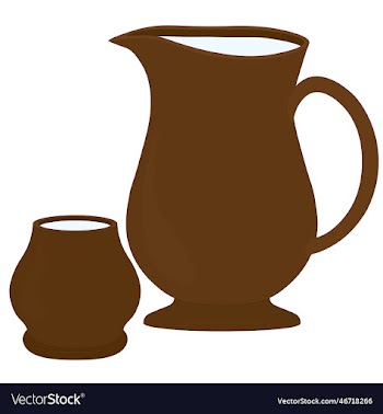 big clay jug with mug