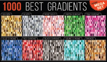 Big collection colorful metallic gradients consisting of 1000 backgrounds of different glossy colors.