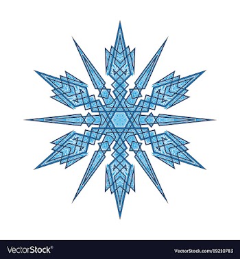 Big crystal snowflake in flat style on vector image