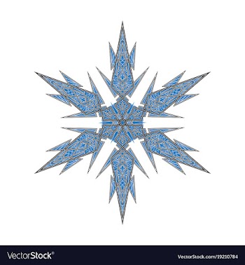 Big crystal snowflake in flat style on vector image