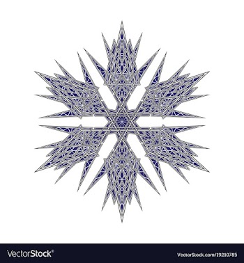 Big crystal snowflake in flat style on vector image