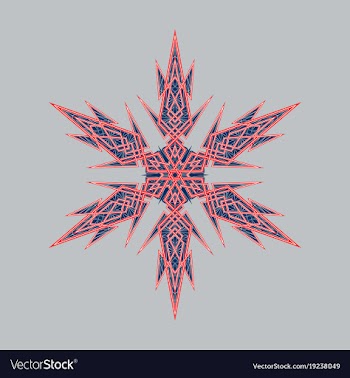 Big crystal snowflake in flat style on vector image
