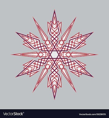 Big crystal snowflake in flat style on vector image