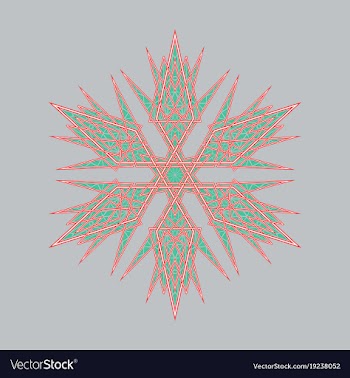 Big crystal snowflake in flat style on vector image