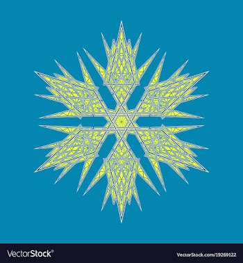 Big crystal snowflake in flat style on vector image