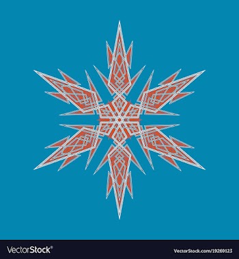 Big crystal snowflake in flat style on vector image
