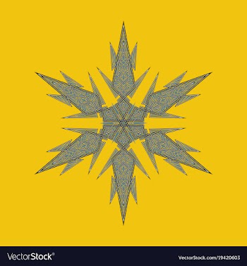 Big crystal snowflake in flat style on vector image