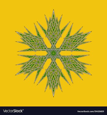 Big crystal snowflake in flat style on vector image
