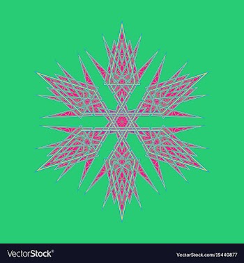 Big crystal snowflake in flat style on vector image