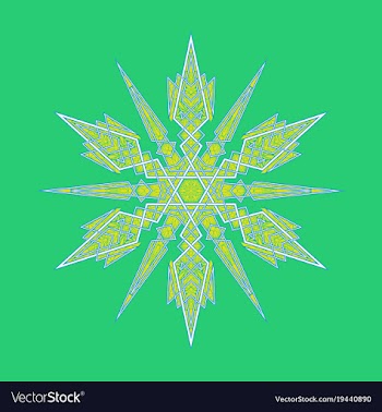 Big crystal snowflake in flat style on vector image
