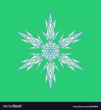 Big crystal snowflake in flat style on vector image