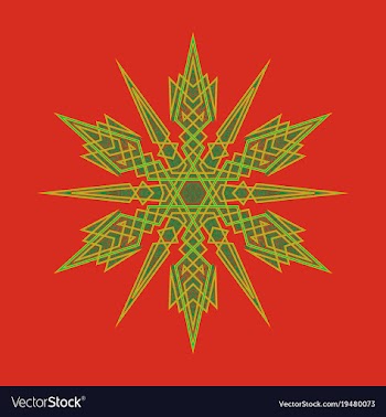 Big crystal snowflake in flat style on vector image