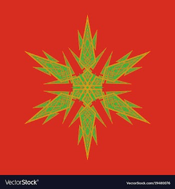 Big crystal snowflake in flat style on vector image
