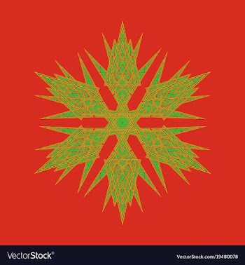 Big crystal snowflake in flat style on vector image