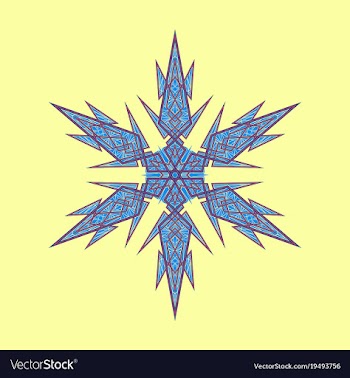 Big crystal snowflake in flat style on vector image