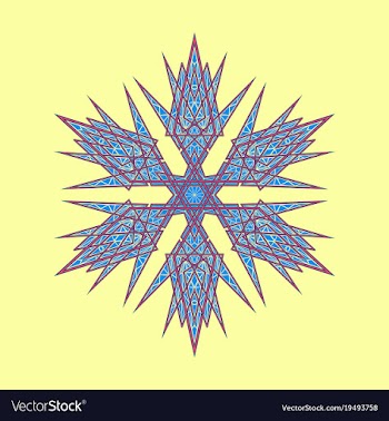 Big crystal snowflake in flat style on vector image