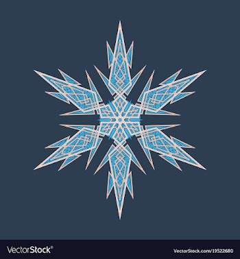 Big crystal snowflake in flat style on vector image