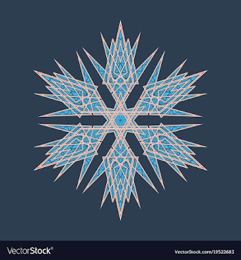 Big crystal snowflake in flat style on vector image