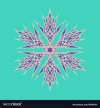 Big crystal snowflake in flat style on vector image