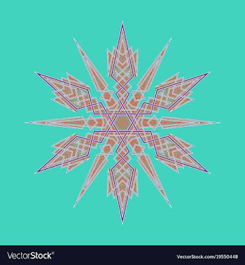 Big crystal snowflake in flat style on vector image