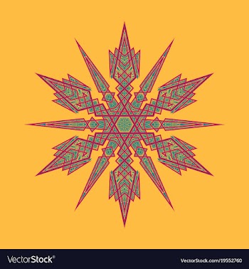Big crystal snowflake in flat style on vector image