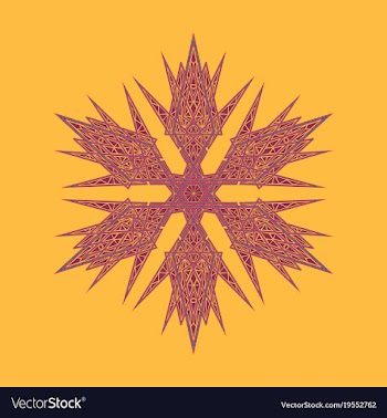 Big crystal snowflake in flat style on vector image