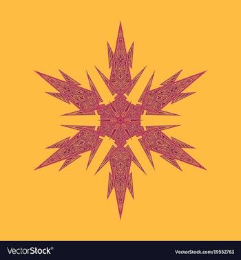 Big crystal snowflake in flat style on vector image
