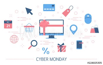 Big cyber monday sale concept