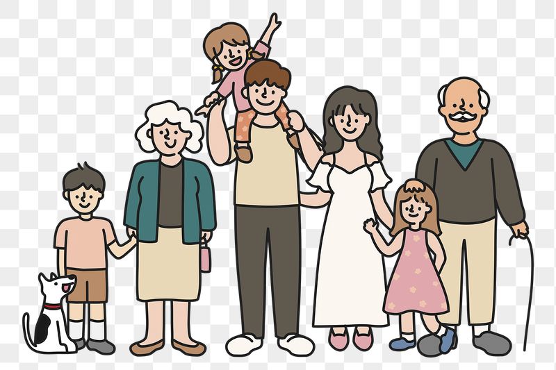 Big family png sticker, relatives | Free PNG Illustration - rawpixel