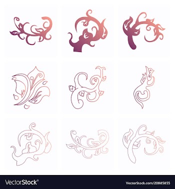 Big floral set for spring design floral elements vector image