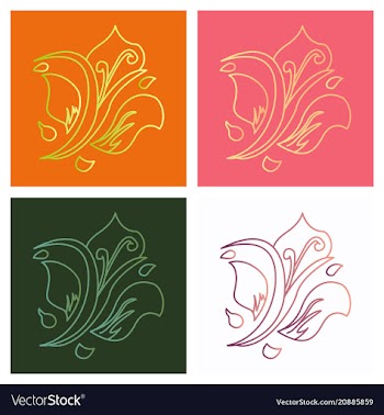Big floral set for spring design floral elements vector image
