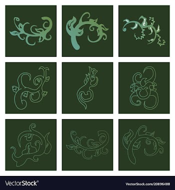 Big floral set for spring design floral elements vector image