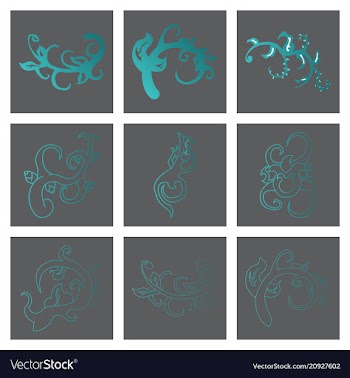 Big floral set for spring design floral elements vector image