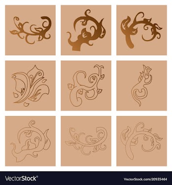 Big floral set for spring design floral elements vector image